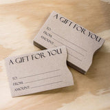 Mindbody Gift Cards - Kraft Paper Gift Card Sleeves