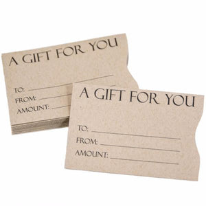 Mindbody Gift Cards - Kraft Paper Gift Card Sleeves